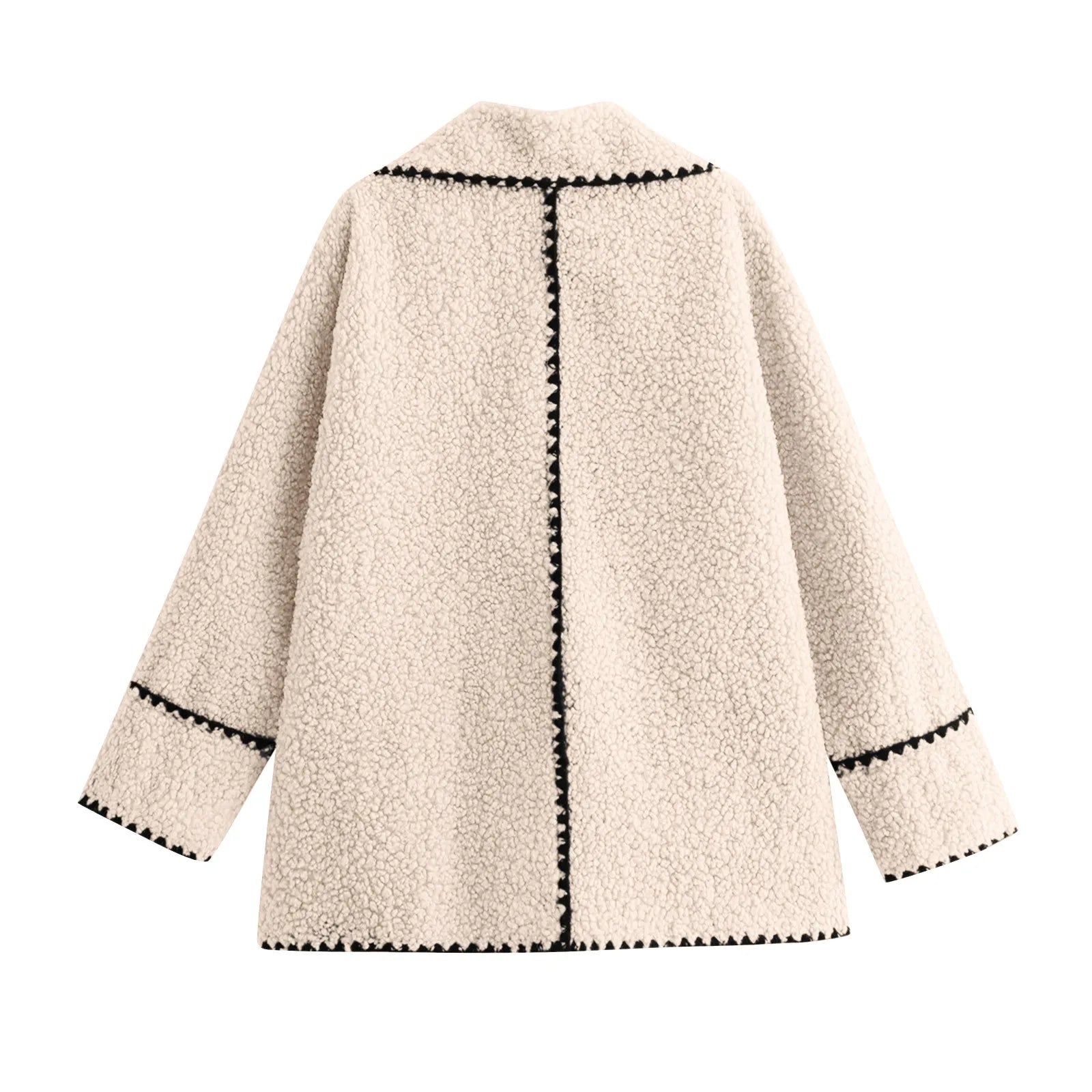 Contrast Plush Coat